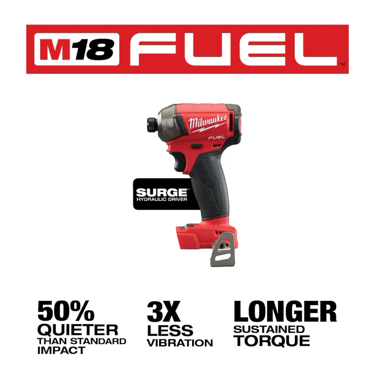 Milwaukee M18 Fuel Surge Hex Hydraulic Impact Driver, 1/4-In (Tool Only)