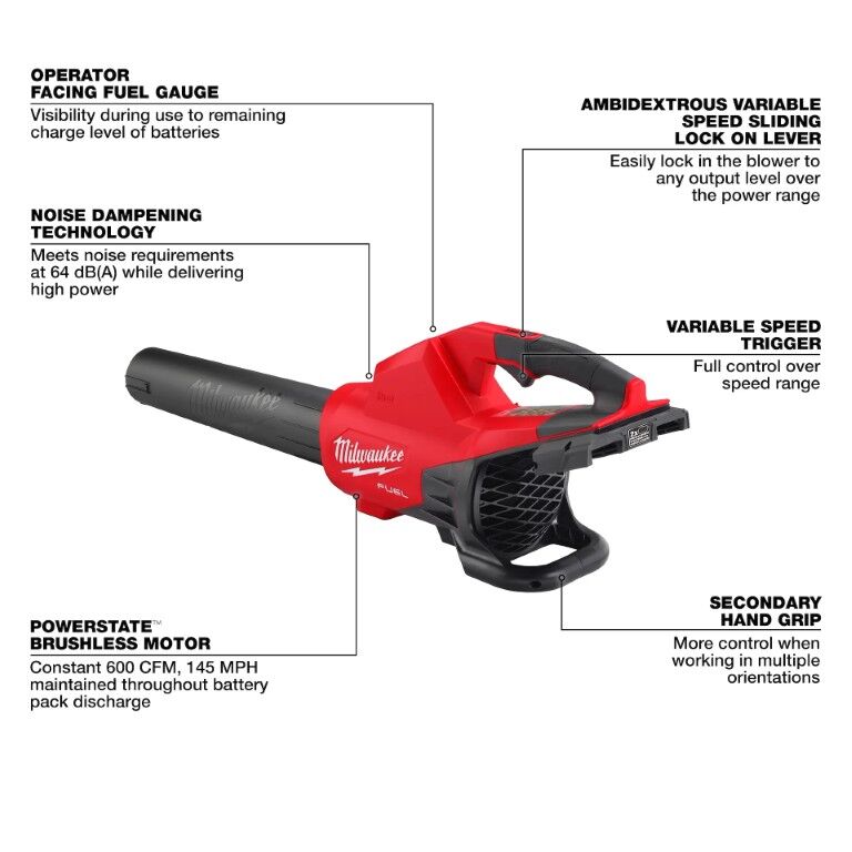 Milwaukee M18 Fuel Dual Battery Powered Handheld Blower (Tool Only)