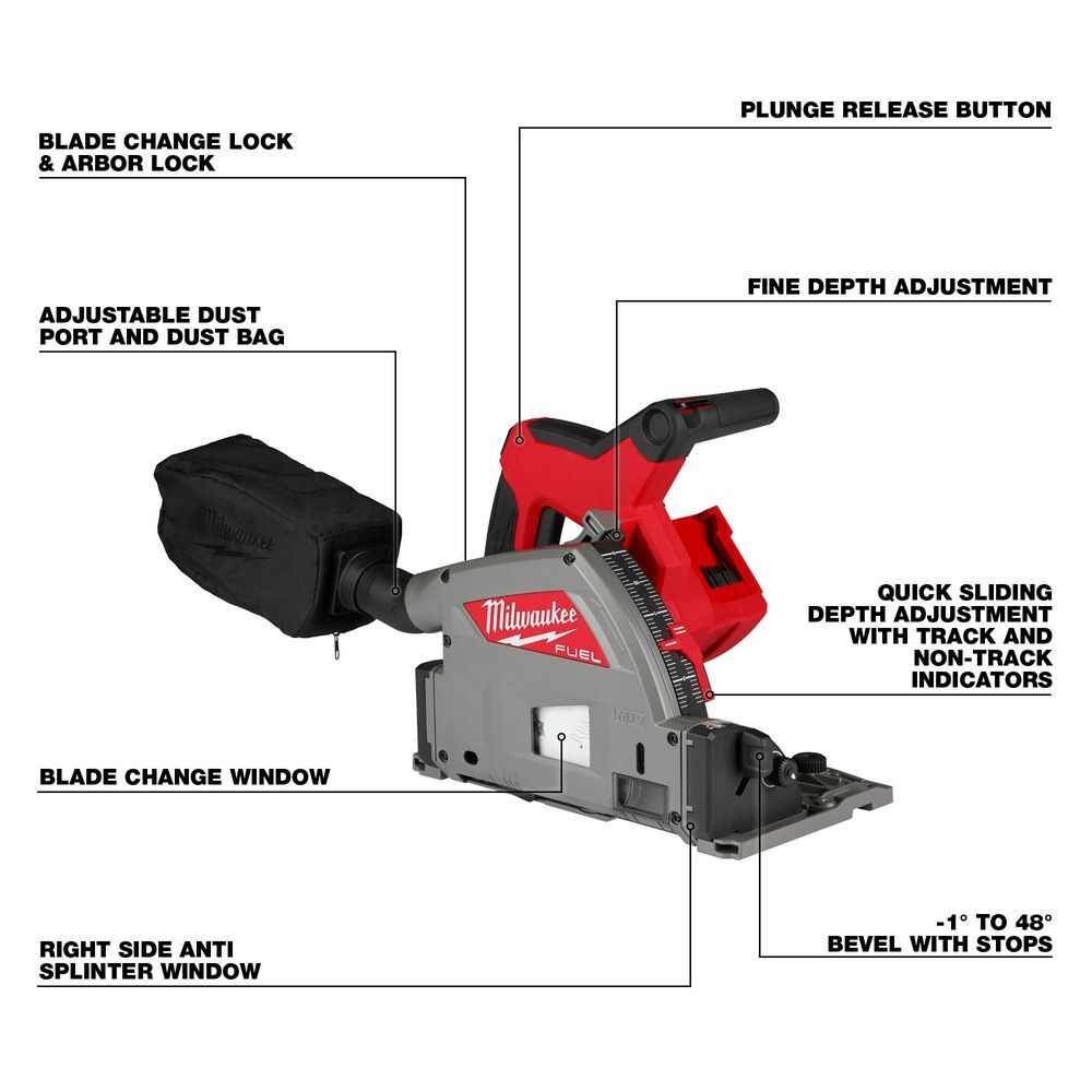 Milwaukee M18 FUEL 6-1/2-In Plunge Track Saw