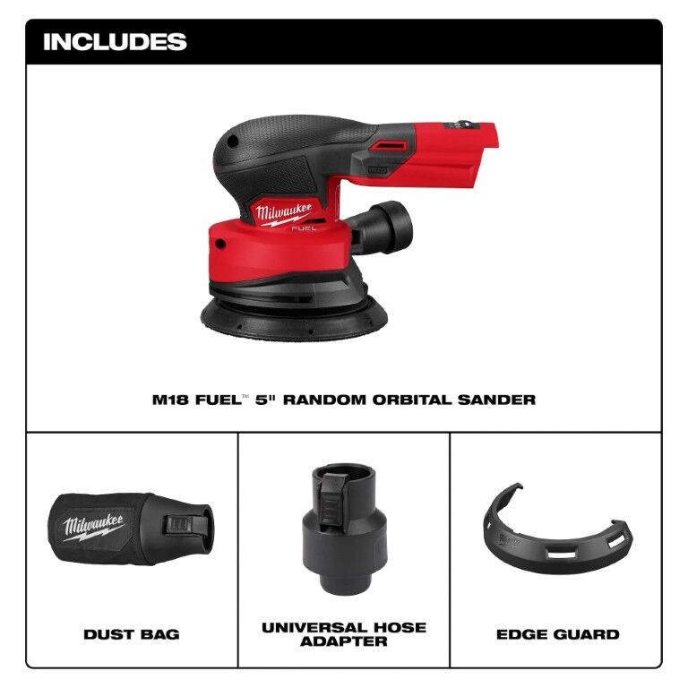 Milwaukee M18­ Fuel Random Orbital Sander, 5-In (Tool Only)
