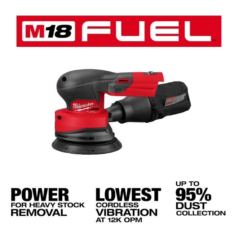 Milwaukee M18­ Fuel Random Orbital Sander, 5-In (Tool Only)