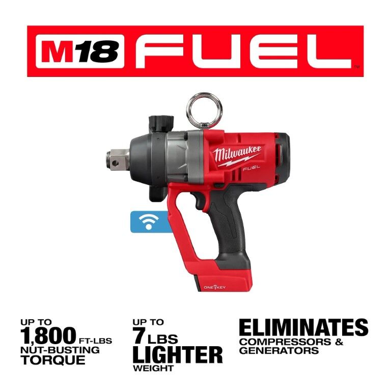 Milwaukee M18 Fuel One-Key High Torque Impact Wrench, 1-In (Tool Only)
