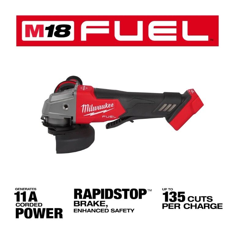 Milwaukee M18 Fuel No-Lock Paddle Switch Breaking Angle Grinder, 4 1/2-In - 5-In (Tool Only)