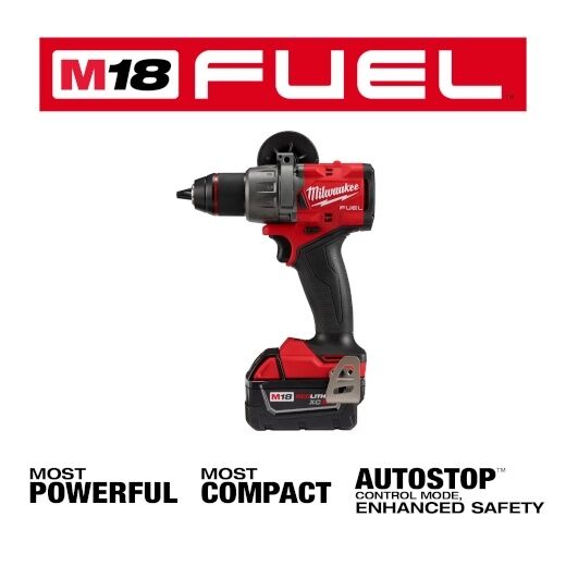 Milwaukee M18 Fuel Hammer Drill Driver Kit, 1/2-In