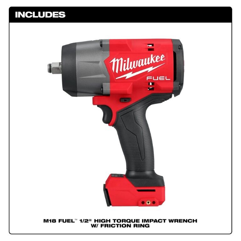Milwaukee M18 Fuel High Torque Impact Wrench With Friction Ring, 1/2-In (Tool Only)