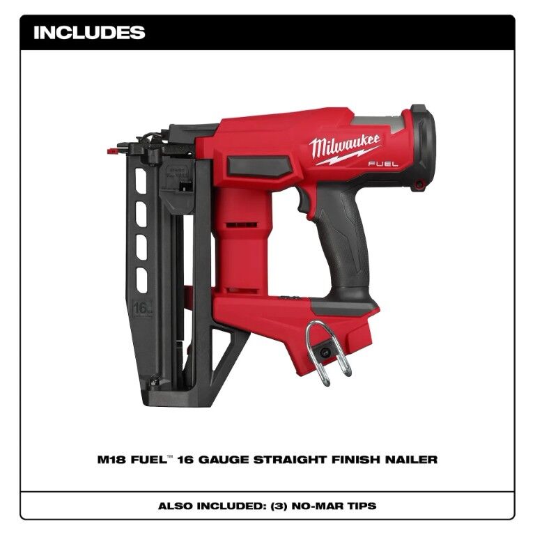 Milwaukee M18 Fuel Straight Finish Nailer, 16-Gauge (Tool Only)