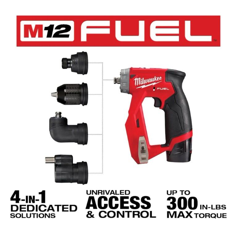 Milwaukee M12 Fuel Installation Drill Driver Kit, 1/4-In & 3/8-In