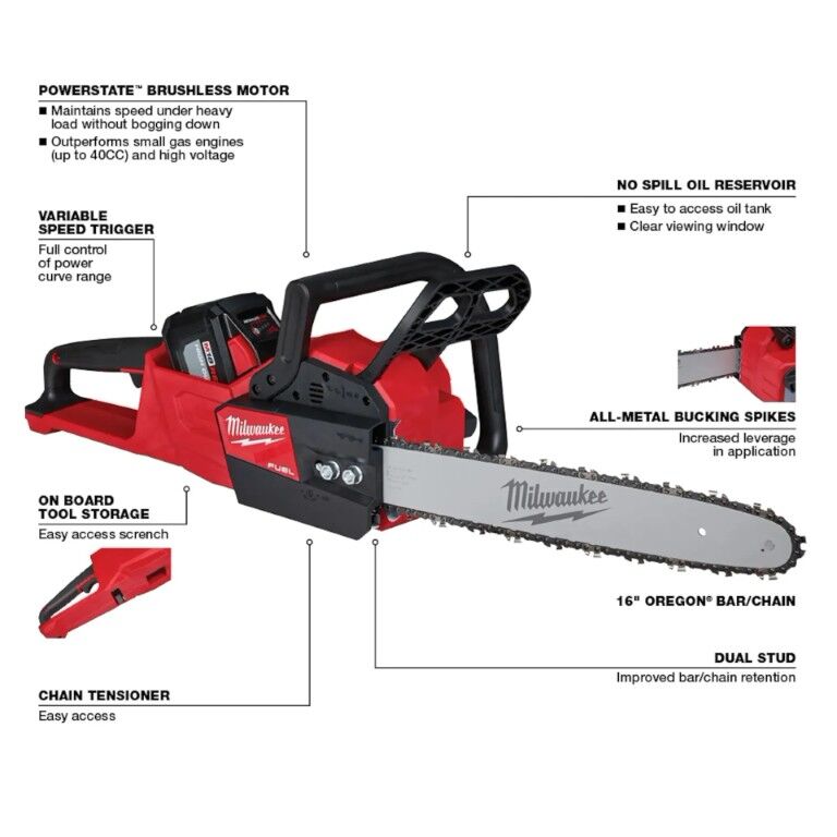 Milwaukee M18 Fuel Chainsaw Kit - 16 in