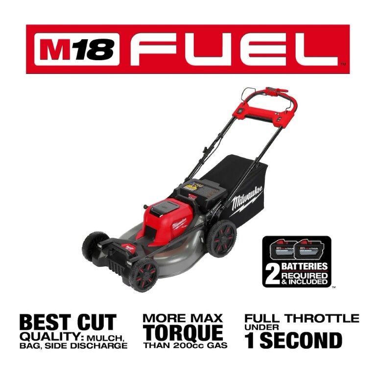 Milwaukee M18 Fuel 21-In Battery Powered Walk Behind Lawn Mower Dual Battery Kit