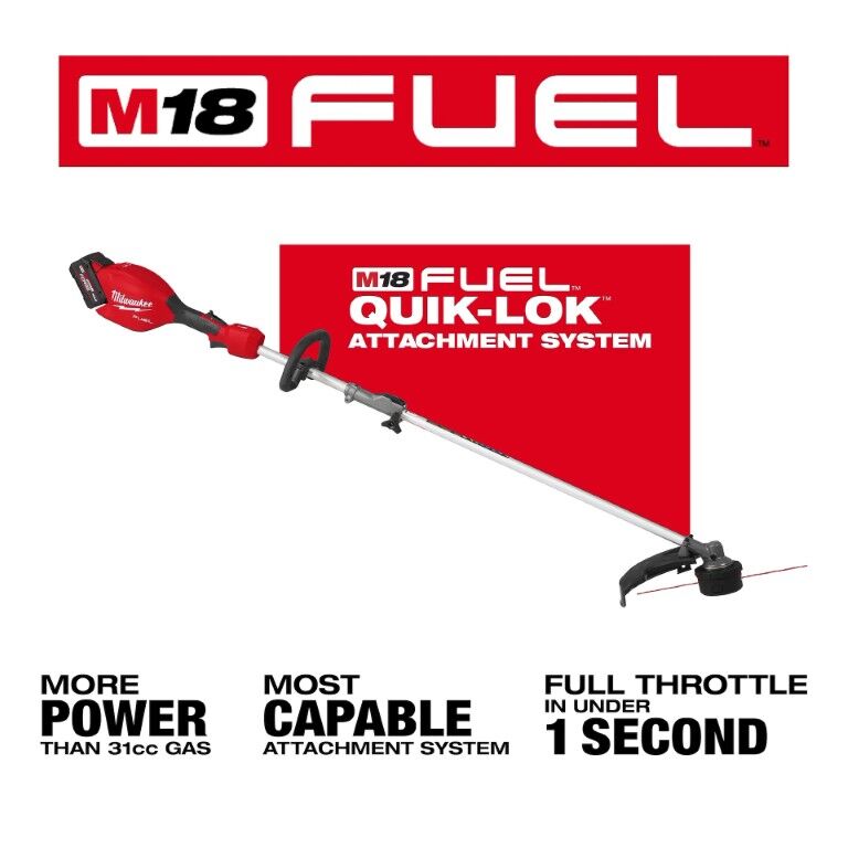 Milwaukee M18 Fuel Battery Powered String Trimmer Kit With Quik-Lok, 16 in.