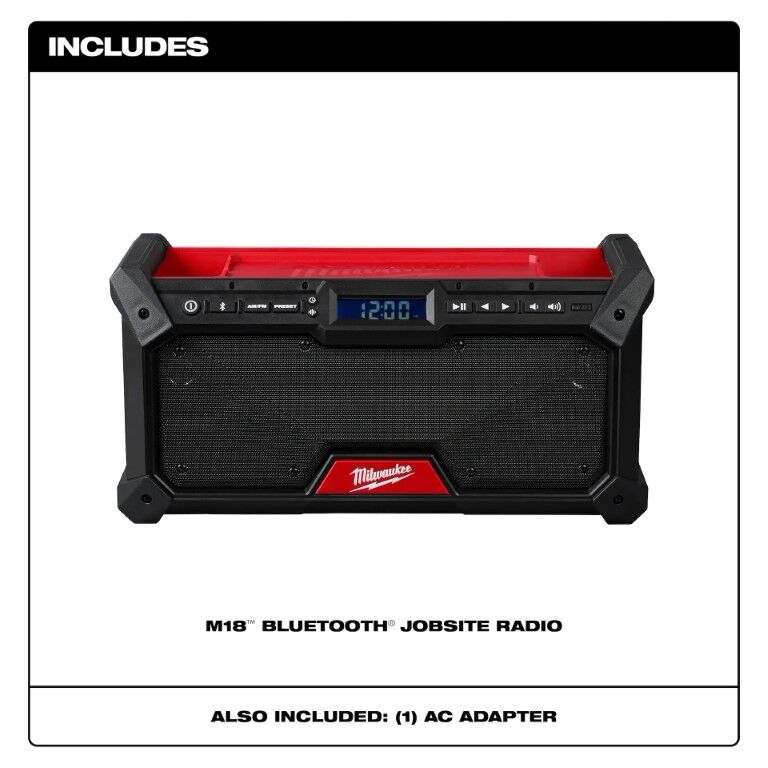 Milwaukee M18 Corded/Cordless Dual-Power Bluetooth Jobsite Radio (Tool Only)