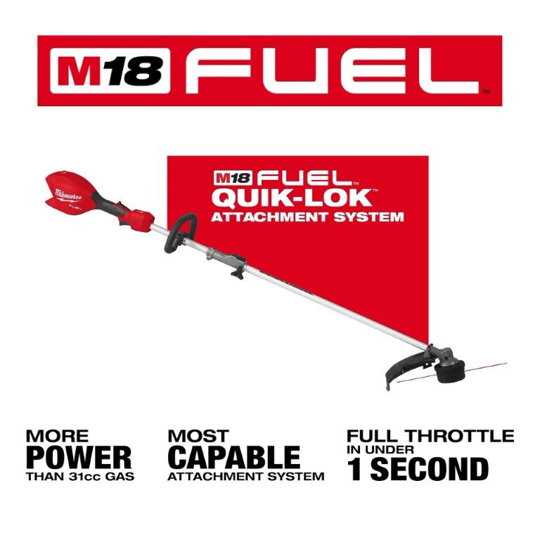 Milwaukee M18 Fuel Battery Powered String Trimmer With Quik-Lok, 16 in. (Tool Only)