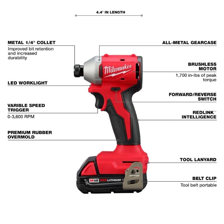Milwaukee M18 Compact Brushless Drill Driver & Impact Driver 2-Tool Combo Kit