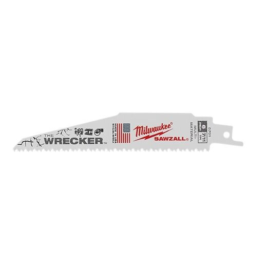 Milwaukee Sawzall Wrecker Multi-Material Blade, 7/11 TPI, 6-In, 5-Pk