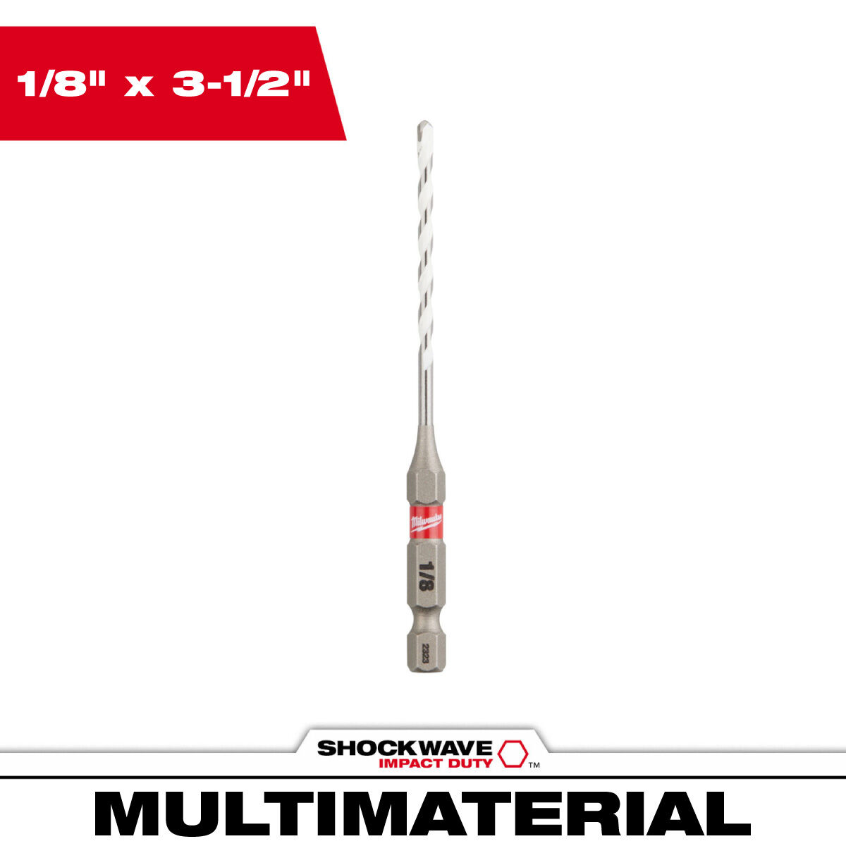 Milwaukee Shockwave Impact Duty Carbide Multi-Material Drill Bit, 1/8-In x 3 1/2-In