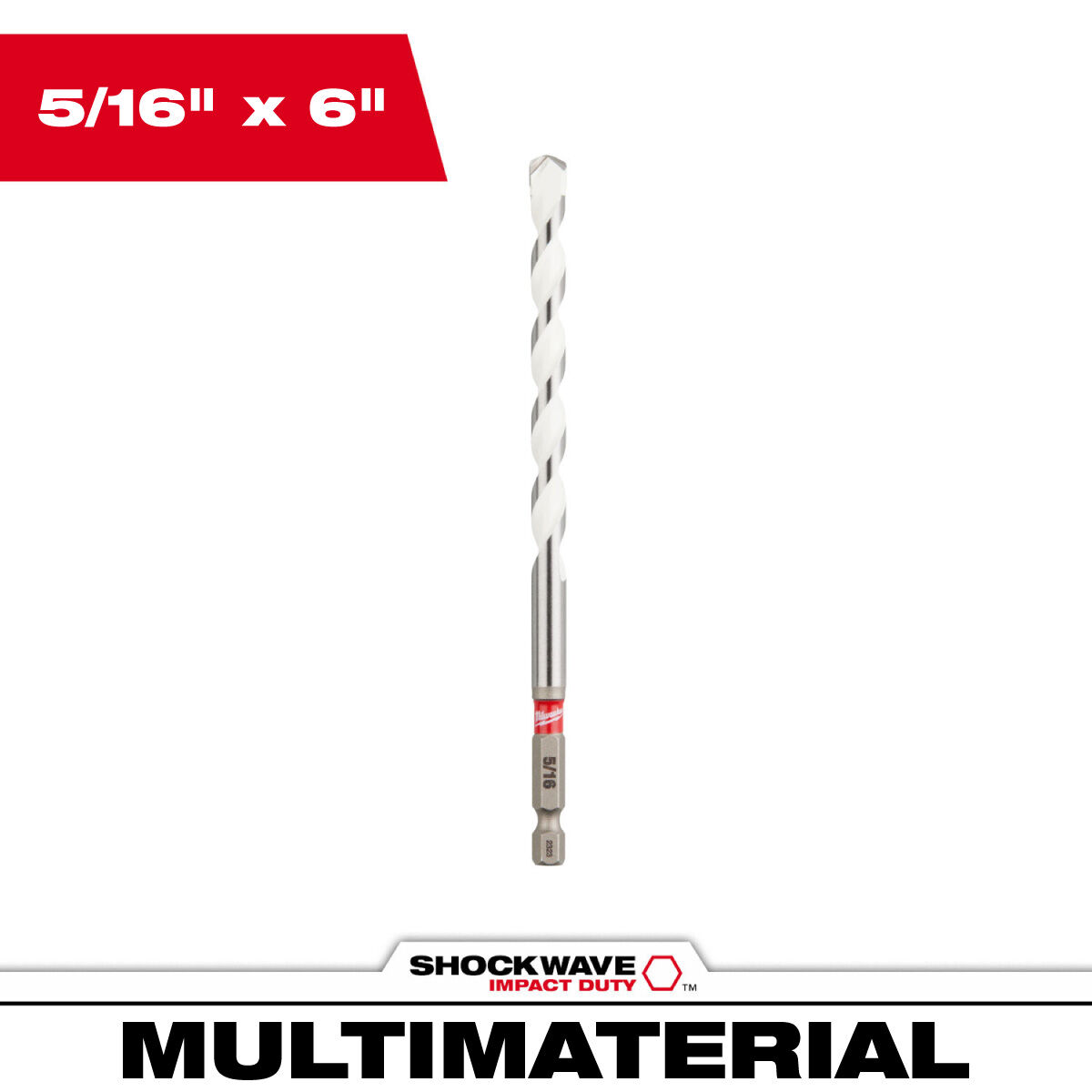 Milwaukee Shockwave Impact Duty Carbide Multi-Material Drill Bit, 5/16-In x 6-In