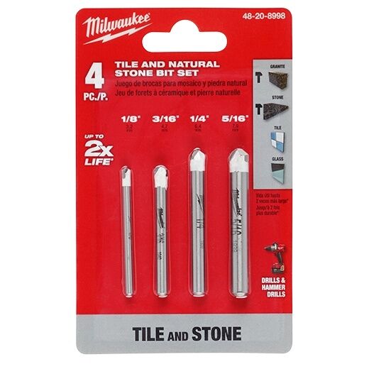 Milwaukee Tile And Natural Stone Bit Set, 4-Pc