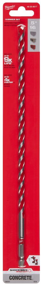 Milwaukee Shockwave Impact Duty Carbide Hammer Drill Bit, 5/16-In x 12-In