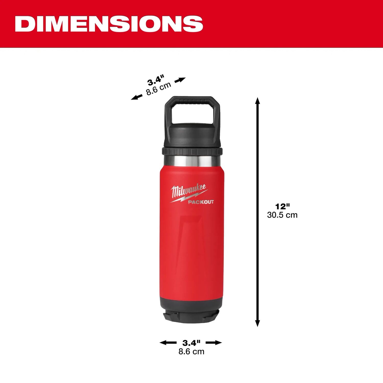Milwaukee Packout Insulated Bottle With Chug Lid, 24-Oz
