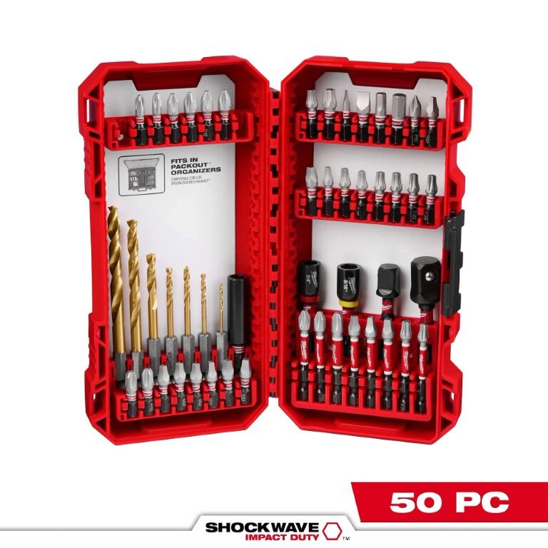 Milwaukee Shockwave Impact Duty Drill & Driver Bit Set, 50-Pc