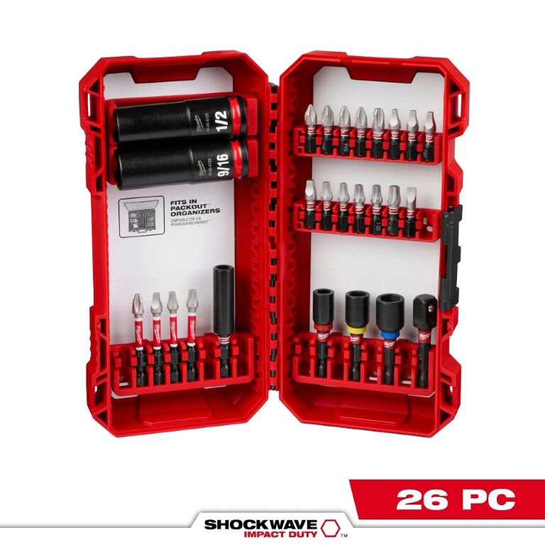 Milwaukee Shockwave Impact Duty Drive And Fasten Set, 26-Pc