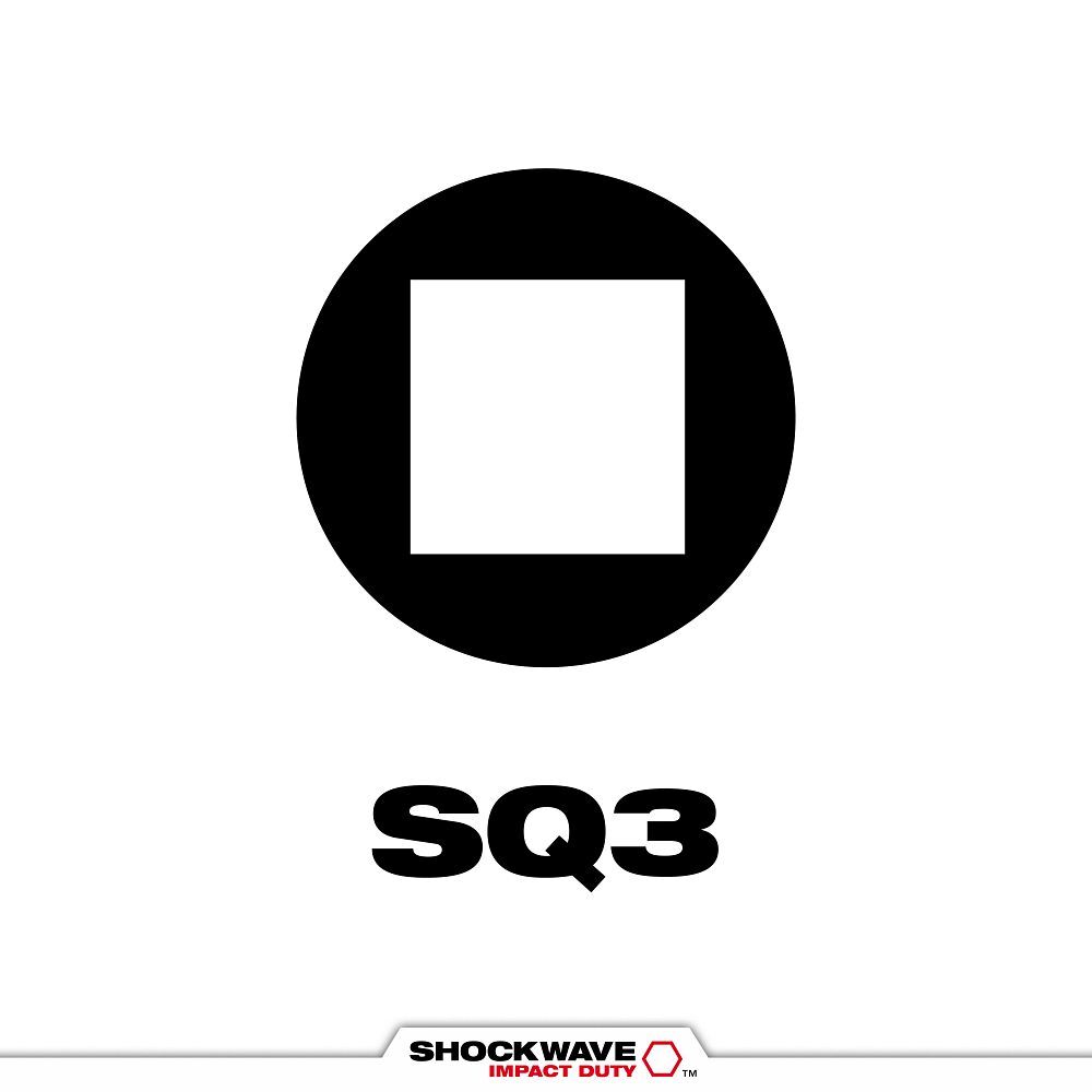 Milwaukee Shockwave Impact #3 Square Bit, 1-In, 2-Pc