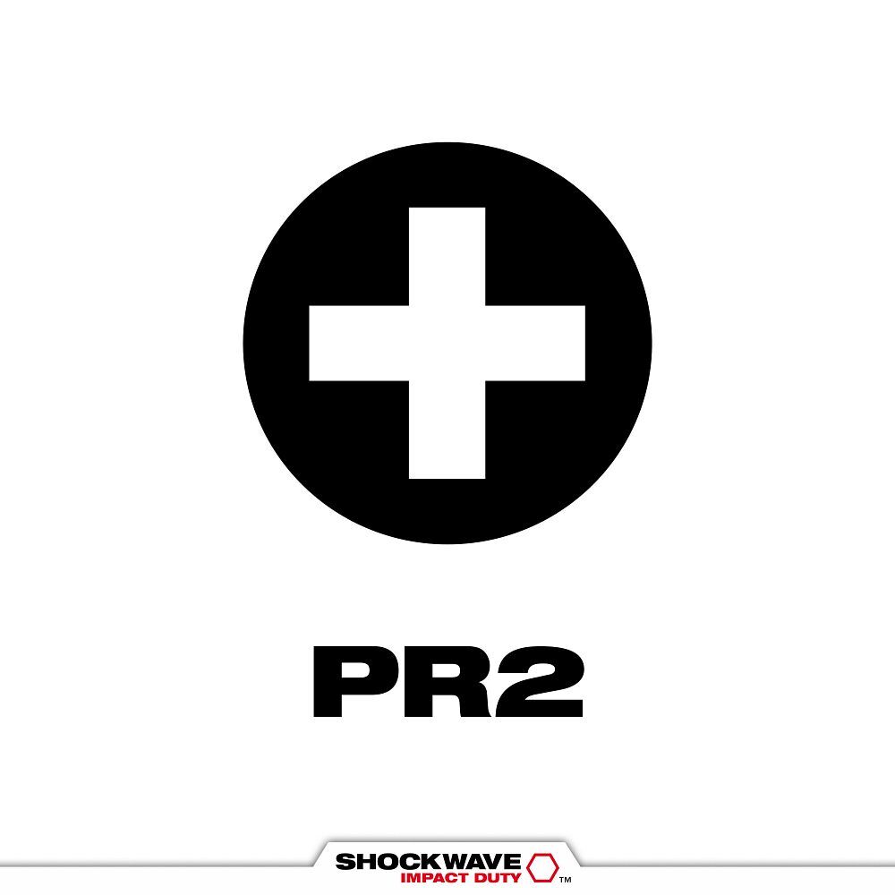 Milwaukee Shockwave Impact Reduced Diameter #2 Phillips Bit, 1-In, 2-Pc