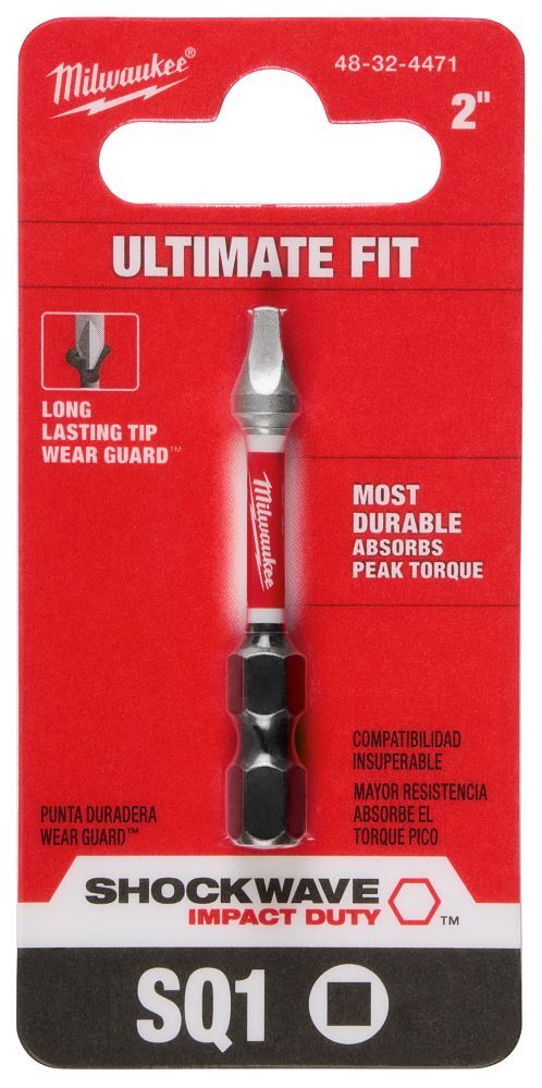 Milwaukee Shockwave Impact #1 Square Bit, 2-In