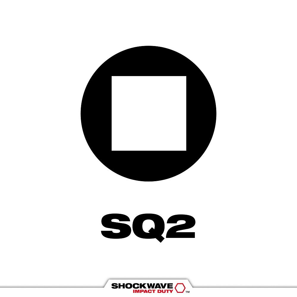 Milwaukee Shockwave Impact #2 Square Bit, 2-In
