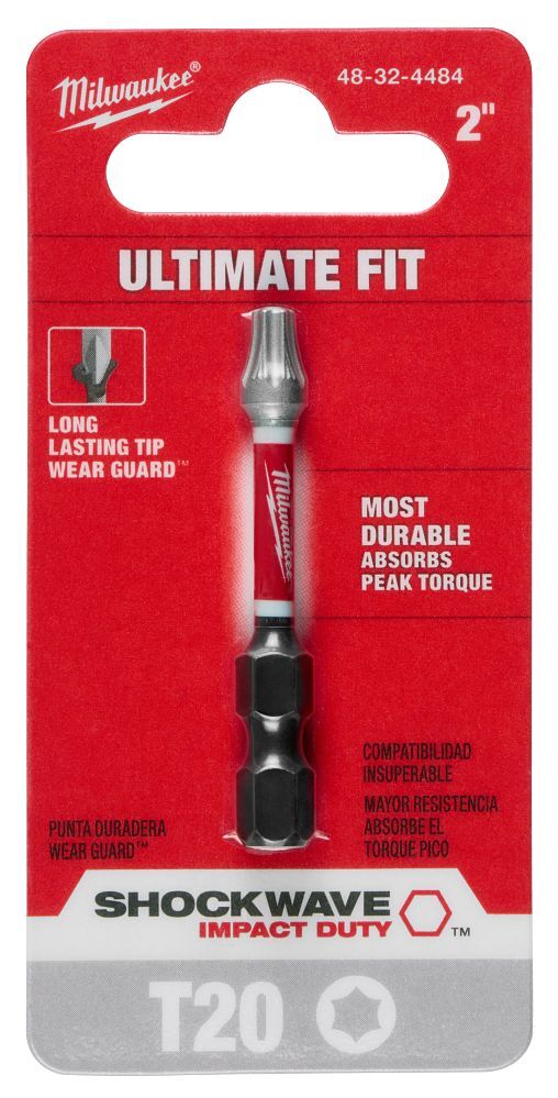 Milwaukee Shockwave Impact T20 Torx Bit, 2-In