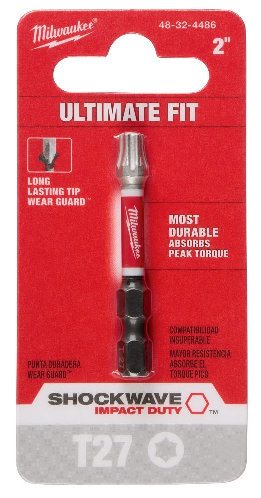 Milwaukee Shockwave Impact T27 Torx Bit, 2-In