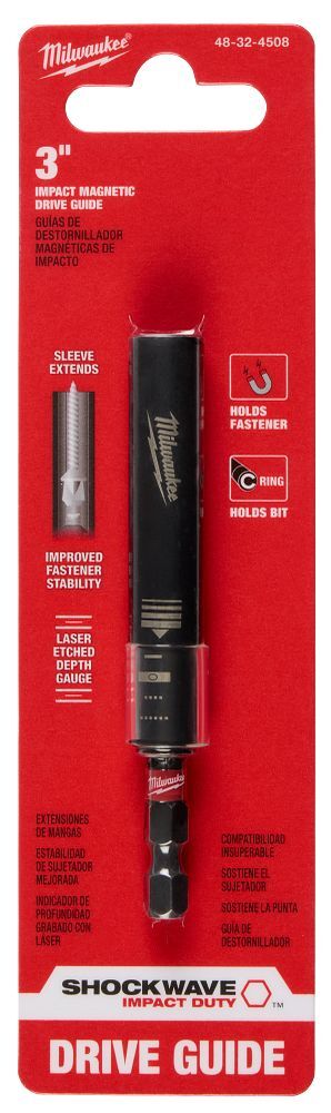 Milwaukee Shockwave Impact Magnetic Drive Guide, 3-In