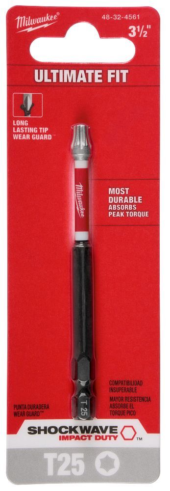 Milwaukee Shockwave Impact T25 Torx Bit, 3 1/2-In