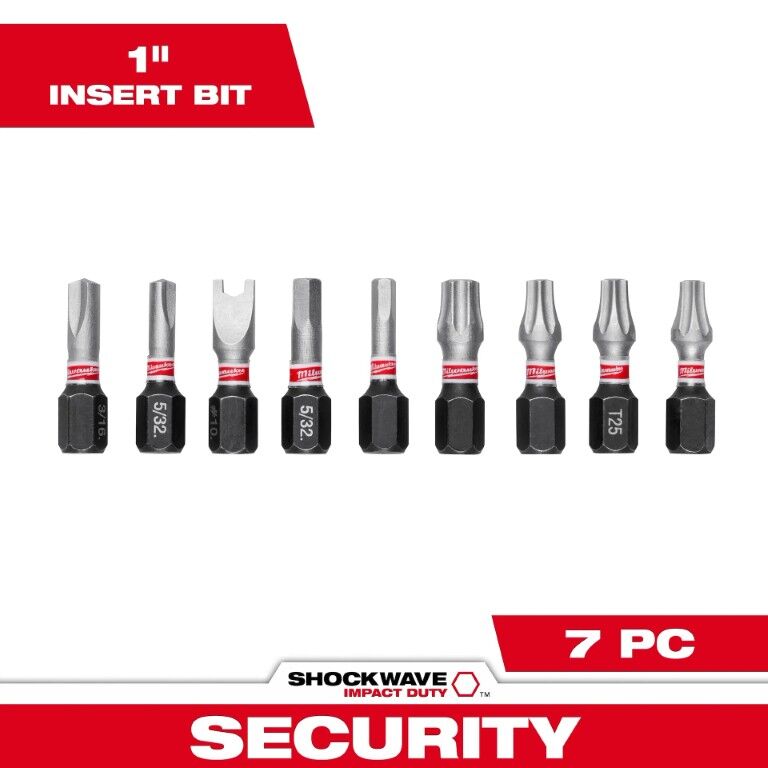 Milwaukee Shockwave Impact Duty Security Insert Bit Set, 1-In, 9-Pc