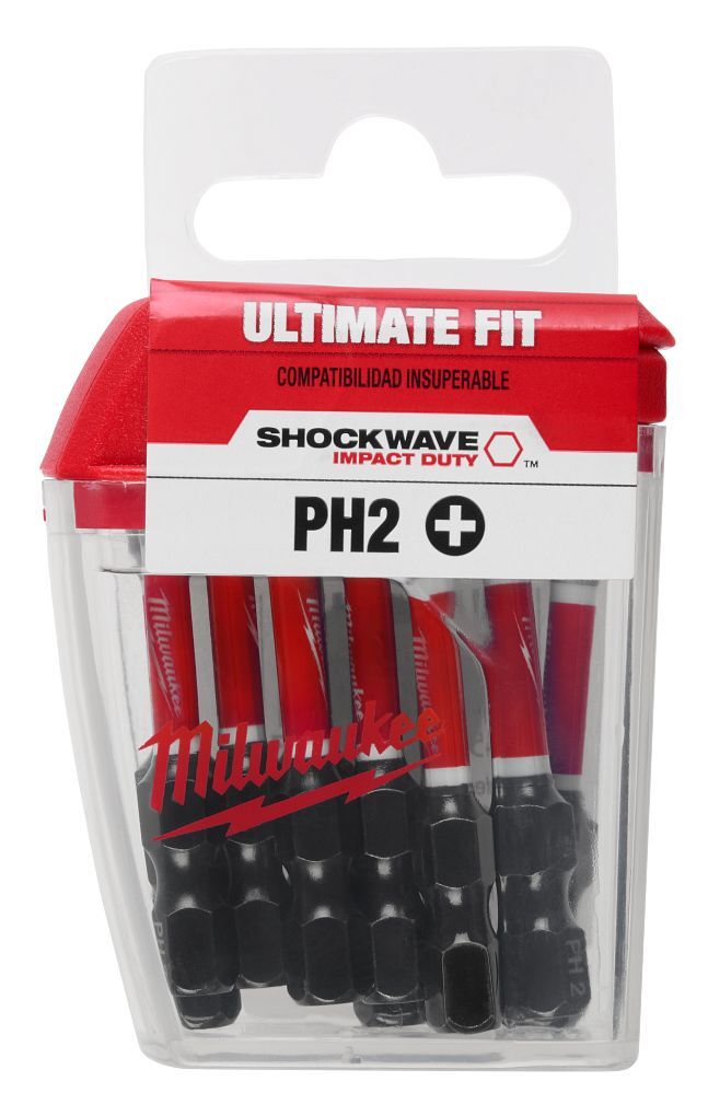 Milwaukee Shockwave Impact #2 Phillips Bit, 2-In, 15-Pc