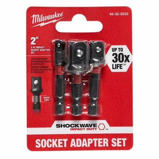 Milwaukee 3 Piece Shockwave Impact√¢¬†Socket Adapter Set