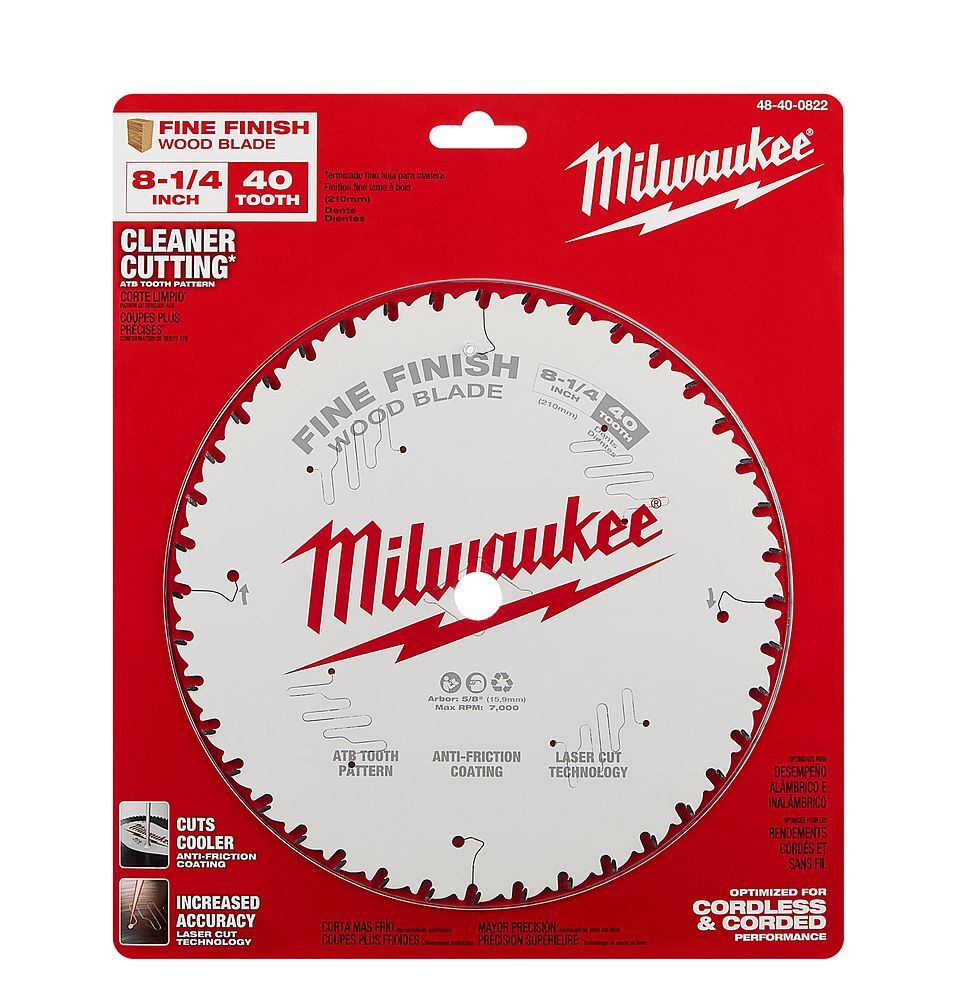 Milwaukee Finish Blade Circular Saw Blade, 40T, 8 1/4-In