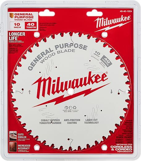 Milwaukee General Use Circular Saw Blade, 40T, 10-In