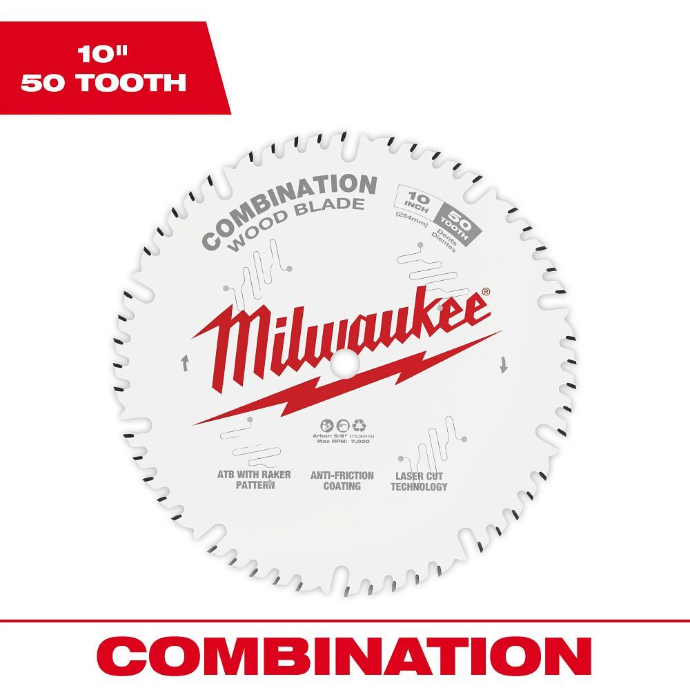 Milwaukee Combination Circular Saw Blade, 50T, 10-In