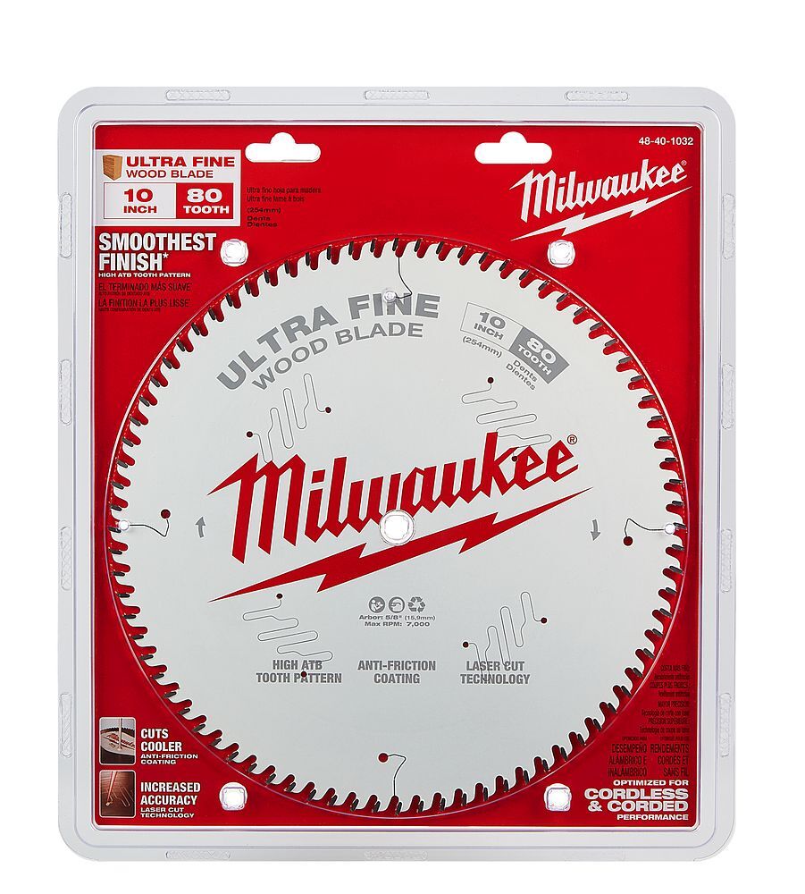 Milwaukee Ultra Fine Finish Circular Saw Blade, 80T, 10-In