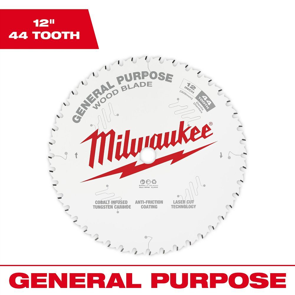Milwaukee General Purpose Circular Saw Blade, 44T, 12-In
