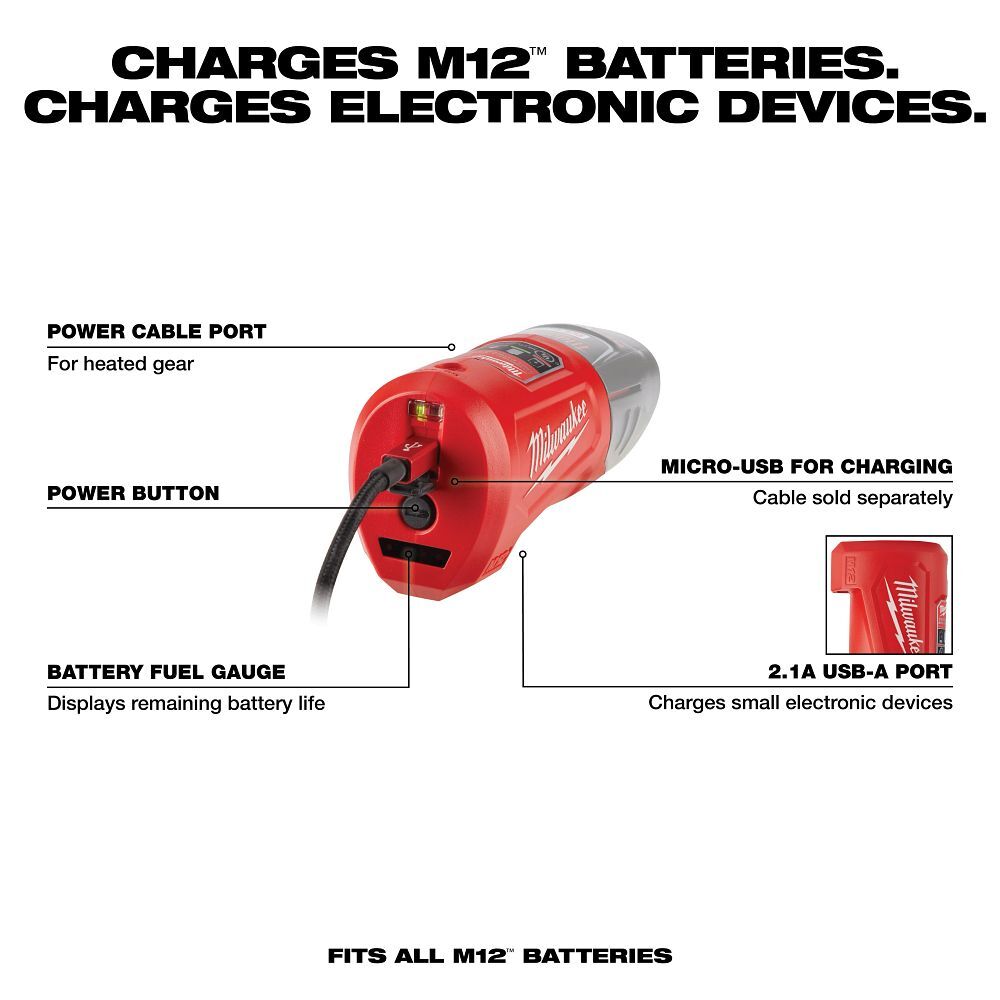 Milwaukee M12 Compact Charger And Power Source