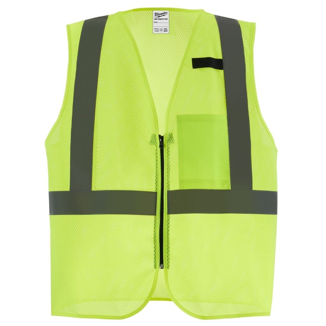 Milwaukee Men's Class 2 High Visibility Mesh One Pocket Safety Vest