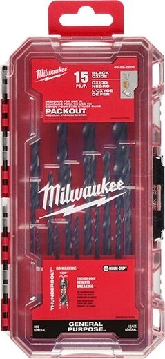 Milwaukee Thunderbolt Black Oxide Drill Bit Set, 15-Pc