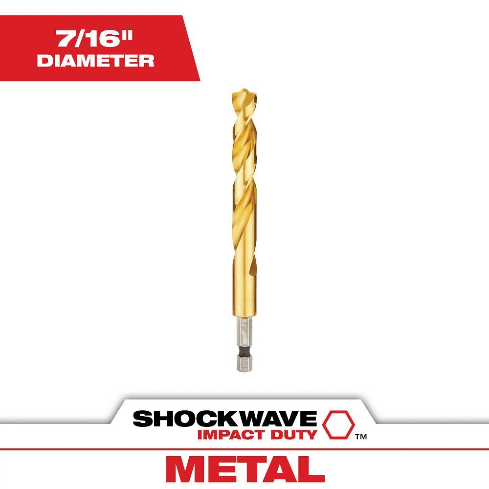 Milwaukee Shockwave Impact Duty Red Helix Titanium Drill Bit, 7/16-In