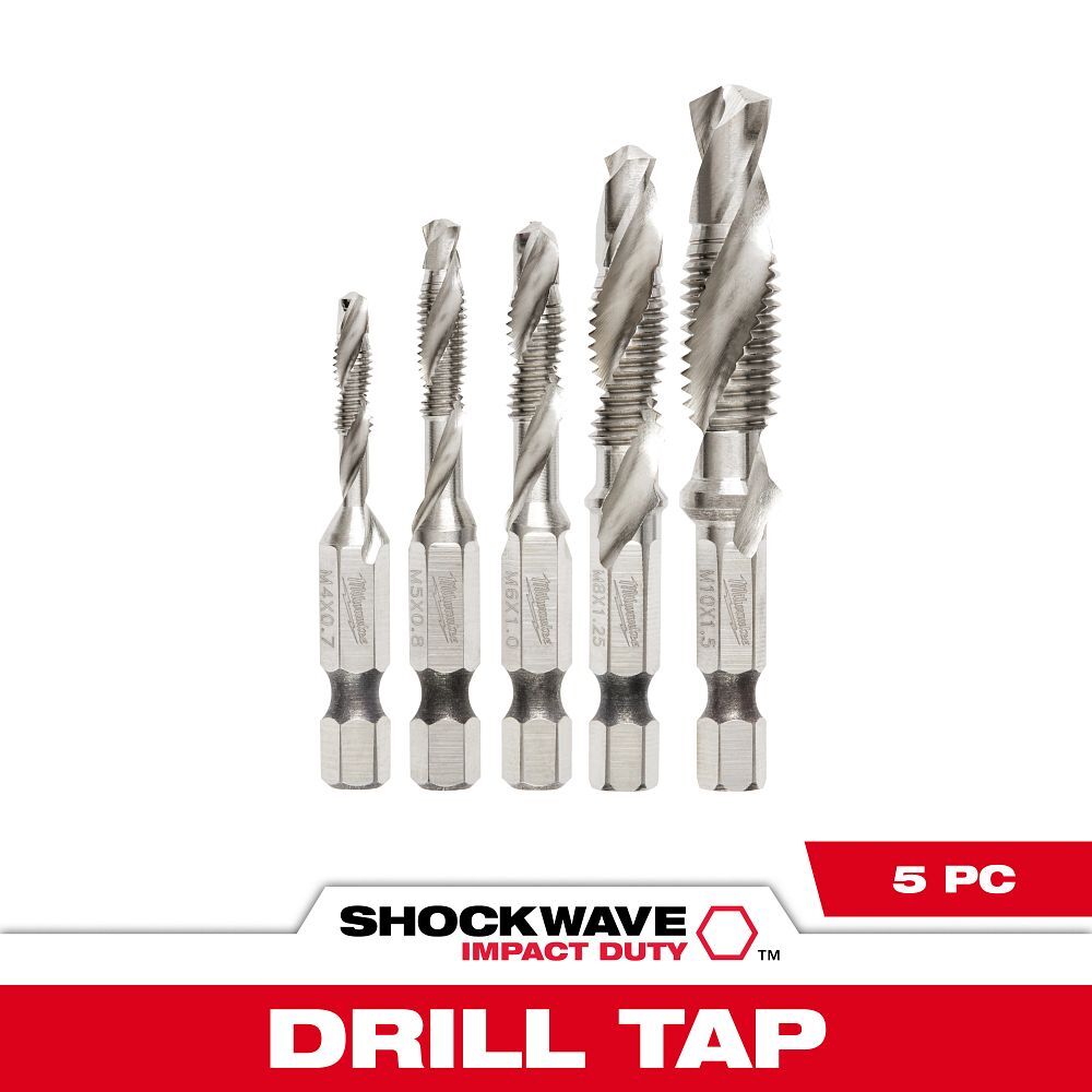 Milwaukee Shockwave Impact Duty Metric Drill & Tap Bit Set, 5-Pc