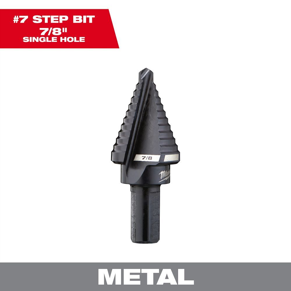 Milwaukee Step Drill Bit, #7, 7/8-In
