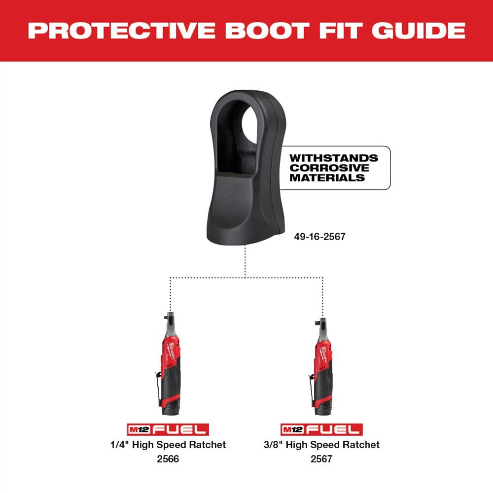 Milwaukee 1/4-In & 3/8-In High Speed Ratchet Protective Boot