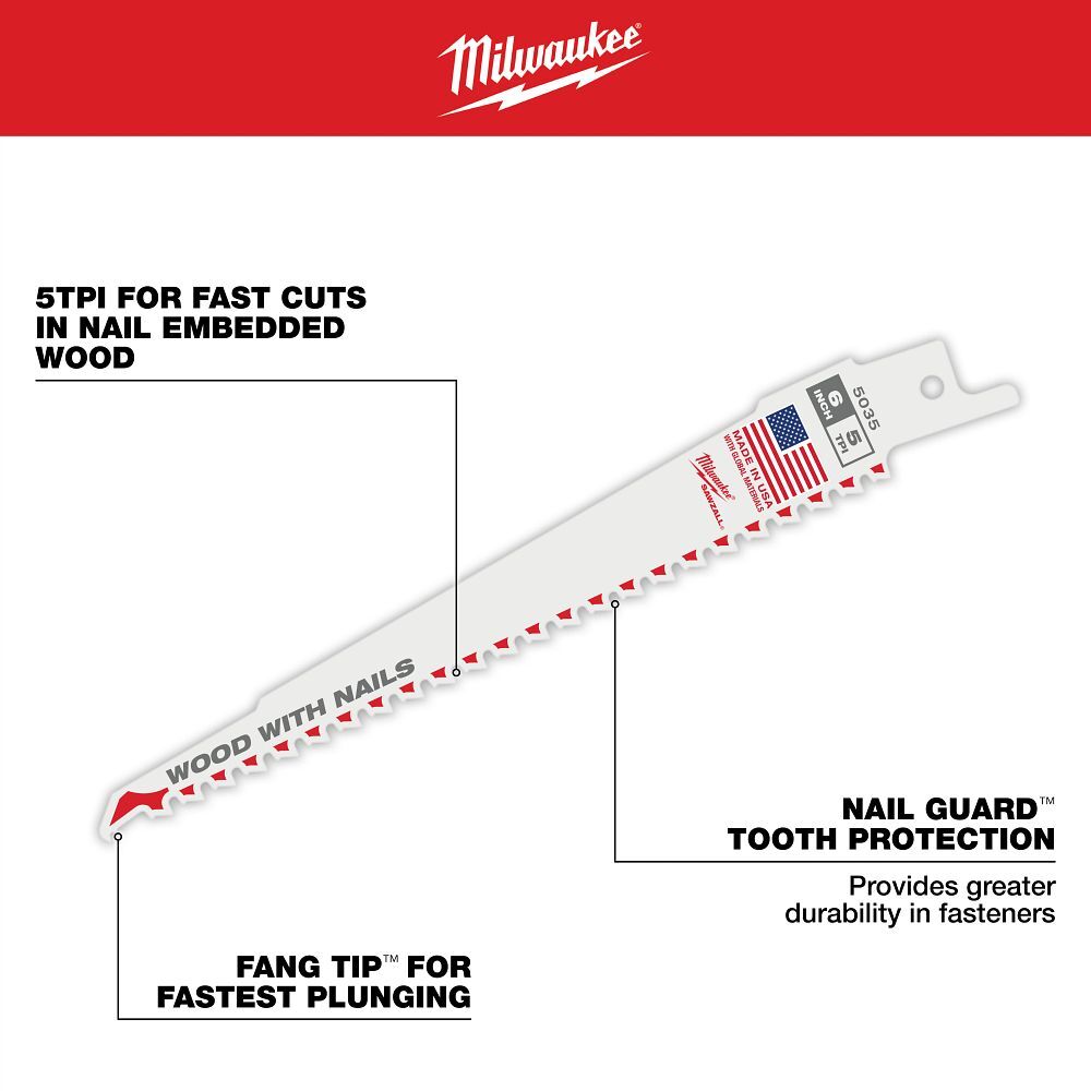 Milwaukee Sawzall General Purpose Blade Set, 10-Pc