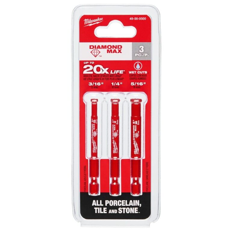 Milwaukee Diamond Max Hole Saw Bit Set, 3-Pc